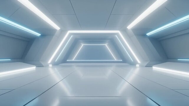 ホログラムが浮かぶ近未来SFの背景グラフィック動画