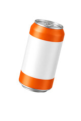 Blank Orange Soda Can Isolated
