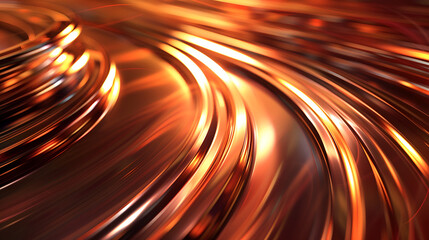 Vibrant copper metallic curves in dynamic motion blur