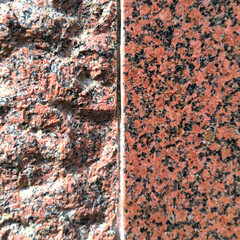 Granit brut et granit poli