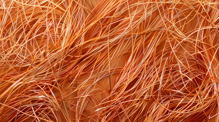 Copper wire strands tangled mess