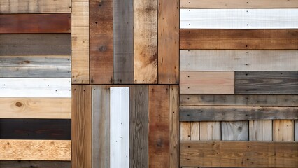 Multicolored reclaimed wood plank background