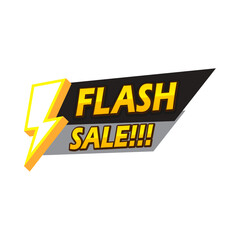 Flash sale announcement isolated on transparent background