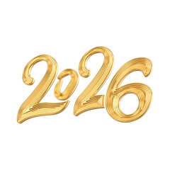 Golden 2026 isolated on transparent background