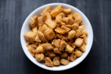 oriental fried pork bits crisps food ingredient