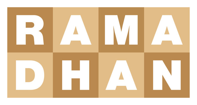 Ramadhan greetings text in block letters, celebrating the holy month of Ramadhan