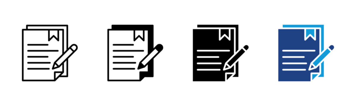 Contract icon set multiple style collection