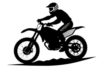 Motocross Bike Rider Silhouette Extreme Sports Illustration