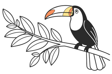 Colorful Toucan Bird Tropical Nature Vector Art