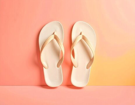 Chanclas de verano sobre fondo juvenil