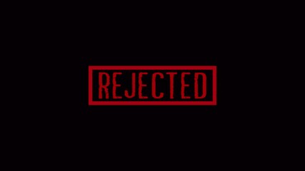 rejected  Stamp Animation on black  backgroud. rejected rubber stamp mark with red ink on black Background. 4k video.