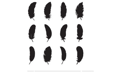 Feathers vector icon design bundle