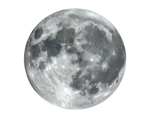 Full moon Textured, gray, and cratered orb