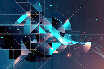 A colorful abstract painting with a blue swirl in the center