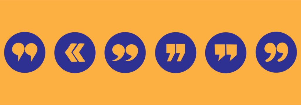 Set of quote marks, quotes icon vector sign design