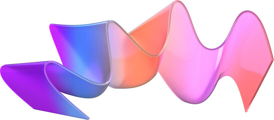 Long wavy rainbow-colored ribbon