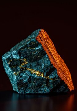 Material s&oacute;lido mineral con texturas brillantes en un fondo de naturaleza. Piedras preciosas y fragmentos de roca en colores tornasol, fondo, ornamento, geol&oacute;gico