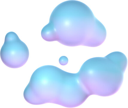 Liquid blobs floating in air
