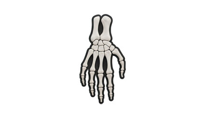 3D Skeleton Hand Graphic on transparent background