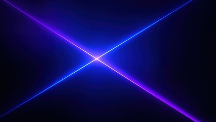 Fototapeta premium Blue laser beams crossing on dark background representing futuristic technology energy and sci fi visual concept