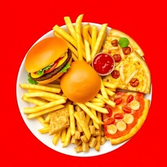Delicious fast food platter