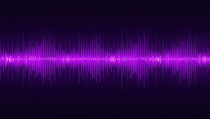 Audio waveform abstract background in purple tones representing sound frequency and electronic music concept
