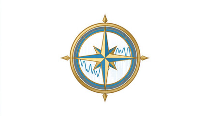 Compass Rose with Data Waves
