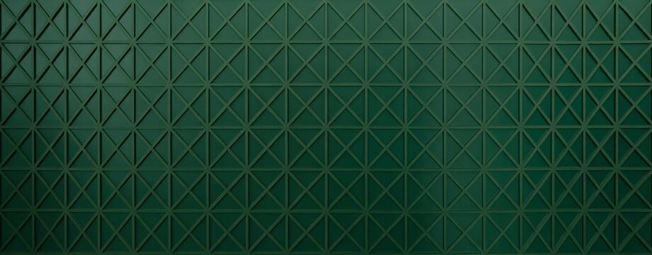 Dark green geometric pattern with triangular grid texture forming a repeating abstract triangles - Powered by Adobe