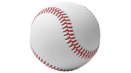 Realistic baseball PNG isolated on transparent background, sports equipment for baseball games and athletic training
