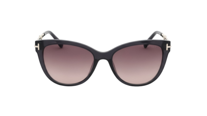 Elegant black cat eye sunglasses isolated PNG on transparent background, stylish eyewear for fashion accessory and sun protection