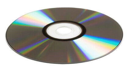 Compact disc isolated PNG on transparent background, optical storage media for data and music,...