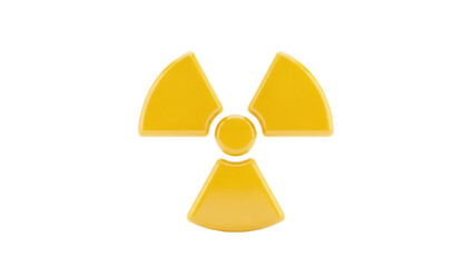 Fototapeta premium Yellow radiation symbol PNG isolated on transparent background, radioactive hazard warning sign for science and safety concepts