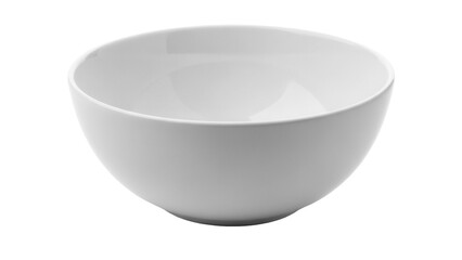 Empty ceramic bowl isolated PNG on transparent background, simple round dish for food presentation and kitchenware design