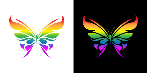 Rainbow Butterfly Logo ? Crea...