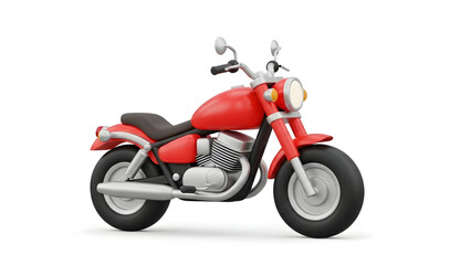 Fototapeta premium Red Motorcycle 3D Illustration