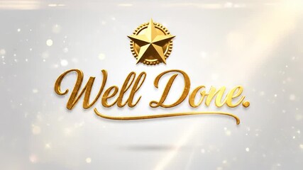 Celebratory Achievement Recognition with Glowing Gold Seal and Elegant Script