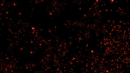 Floating embers sparks background PNG transparent. Opacity or screen mode usage for overlay © MFKRT