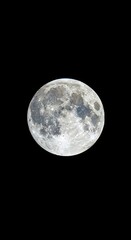 Obraz premium Full moon illuminates the dark night sky with its textured surface.