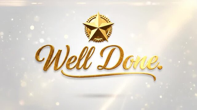 Celebratory Achievement Recognition with Glowing Gold Seal and Elegant Script