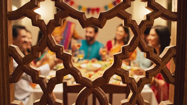 Indian Family Dinner Celebration Toasting