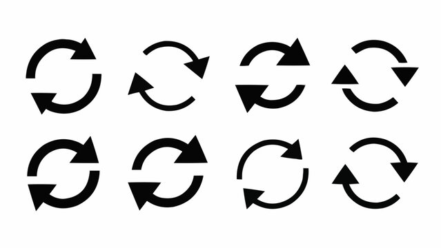 Set of Circular Arrows for Refresh and Rotation.