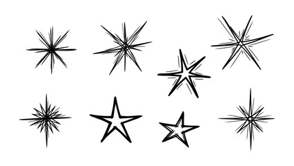Obraz premium Sparkling Star Collection: a collection of radiant and dynamic star illustrations, each uniquely designed to capture the essence of brilliance and luminosity. 