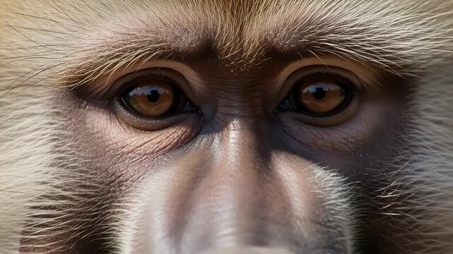 Gaze of Primate: A captivating close-up portrait of a primate, showcasing expressive eyes filled with intelligence and curiosity, inviting viewers to connect with the soul of the creature.