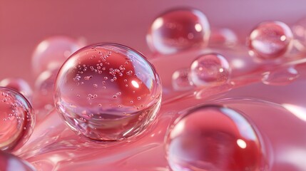 Water Droplets on Surface Macro &ndash; Hydrophobic Texture and Freshness Background