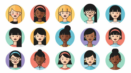 Diverse Women Avatars - A Collection of Unique Portraits.