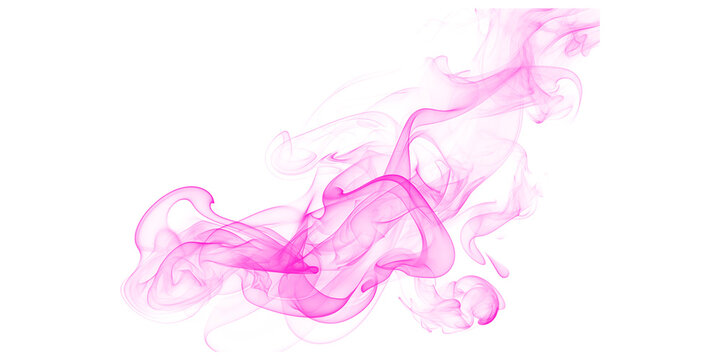 Ethereal vibrant pink smoke gracefully swirls mystical magenta vapor flowing against a dark background glowing wisps for