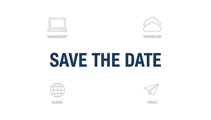 Essential reminder to save the date for a significant event, blending themes of innovation, connectivity, and forward-thinking initiatives