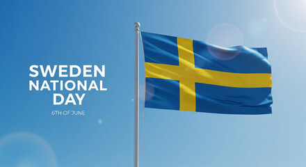 Sweden happy national day greeting card, banner with template text vector illustration