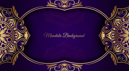 Luxury Purple Background With Golden Mandala © Pendraw