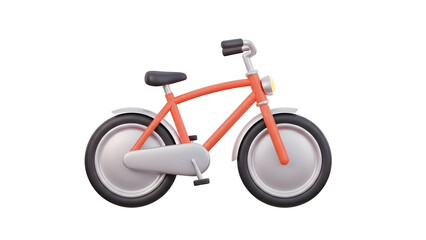 Orange Bicycle Cartoon Style